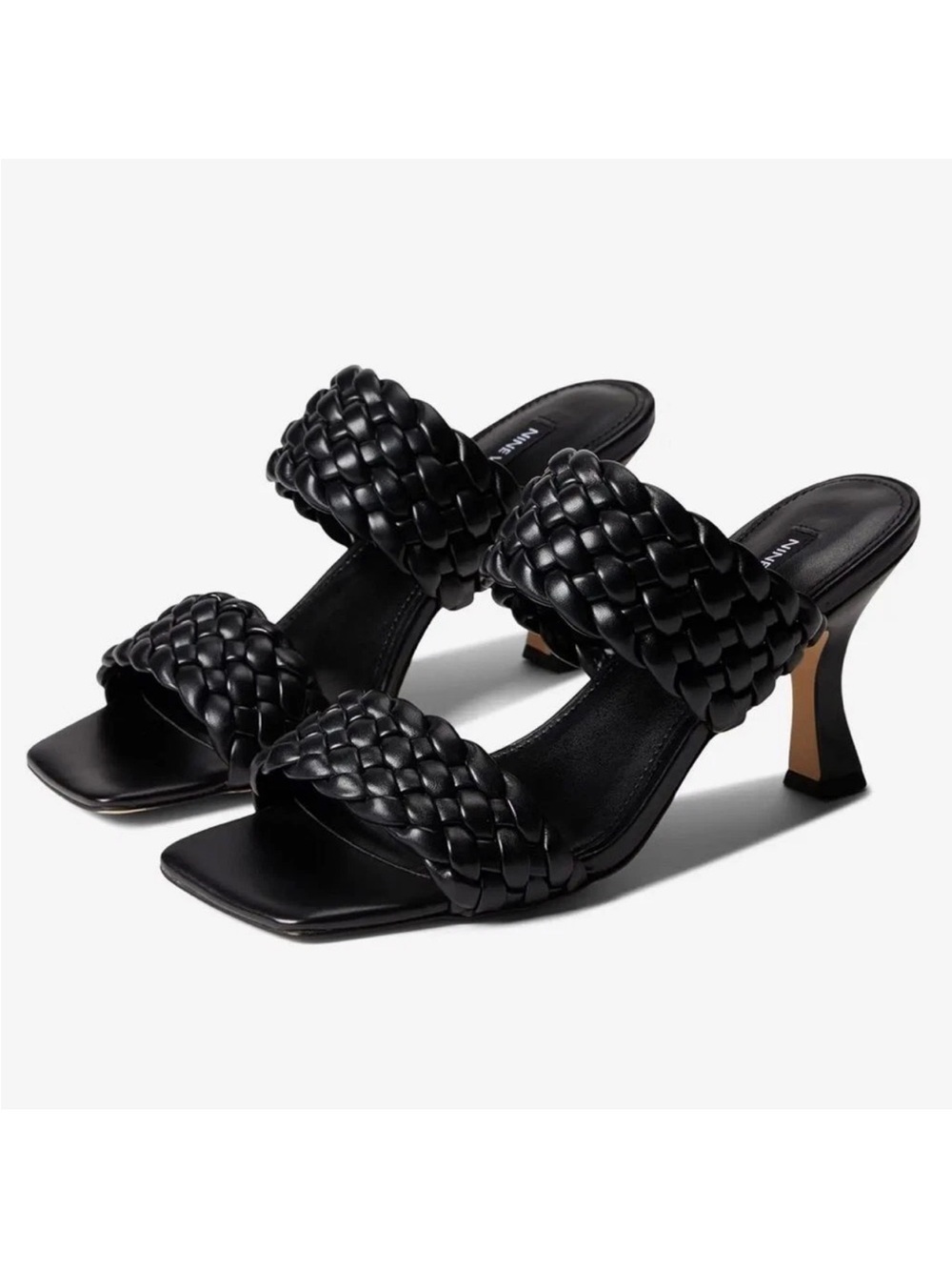 Nine west braided knot black sandals new sz 8.5 m